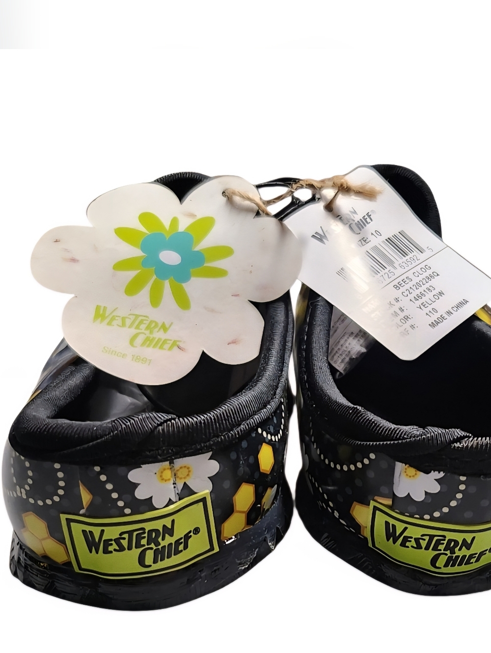 Womens  Western Chief Women's Garden Clog in Bees Print Waterproof Shoes - Picture 8 of 11